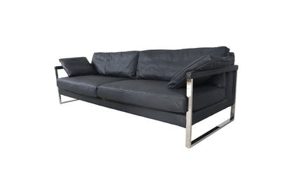 Winter Black Leather Sofa