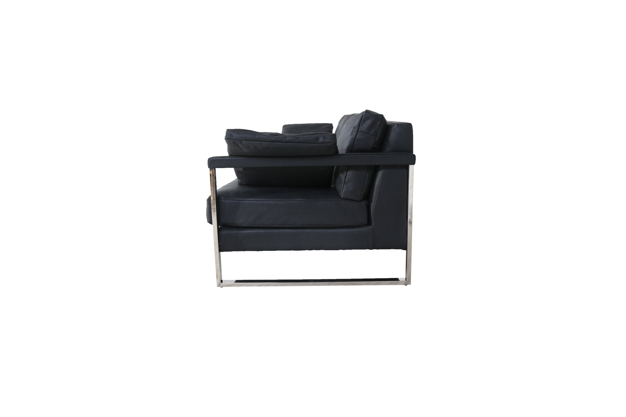 Winter Black Leather Sofa