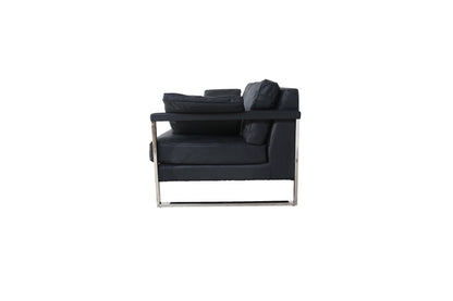 Winter Black Leather Sofa