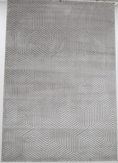 Woven Jute Rug with Gry Stripes - Natural Harmony