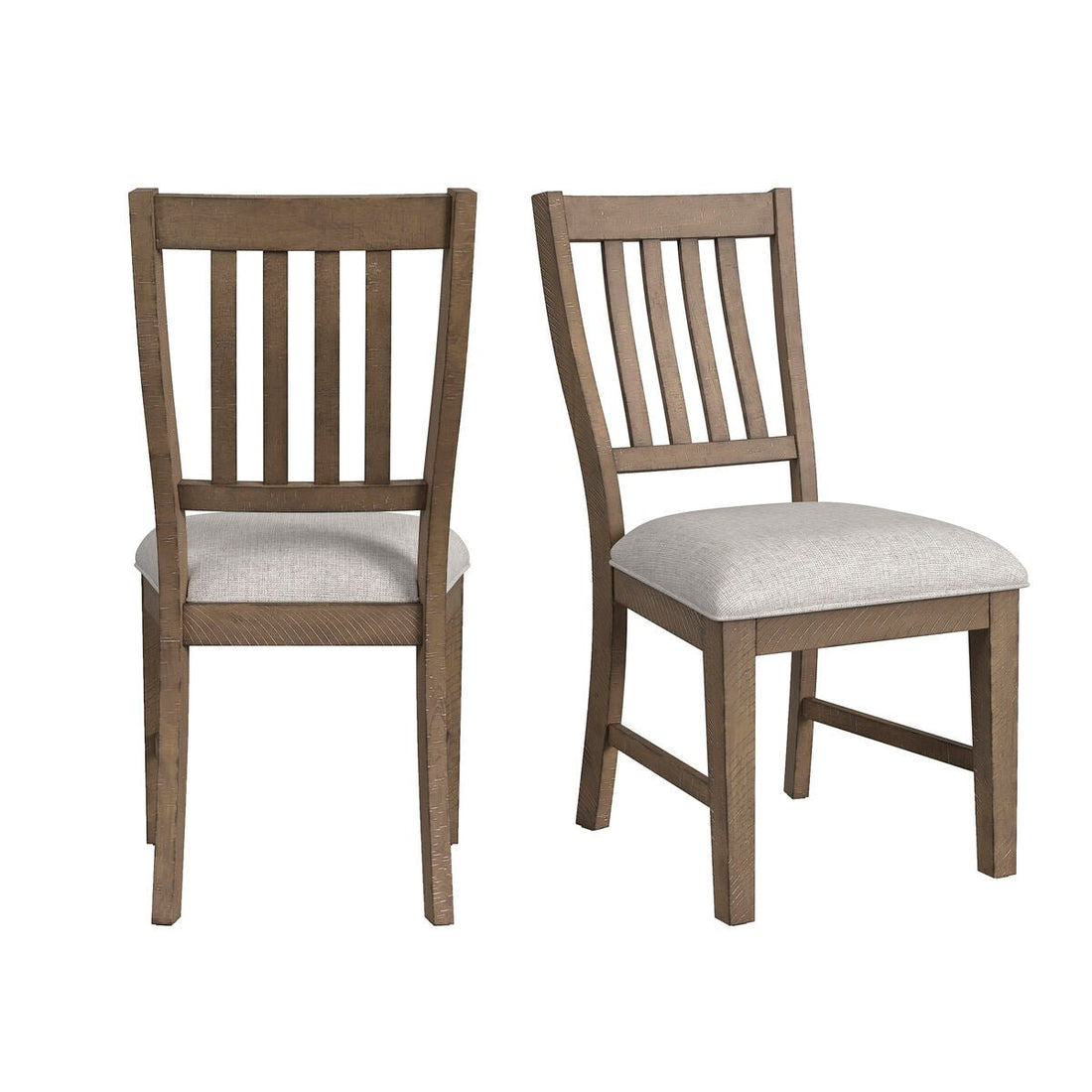 Yellowstone Dining Side Chair with Grey Fabric in Medium Brown (2 Per Carton)