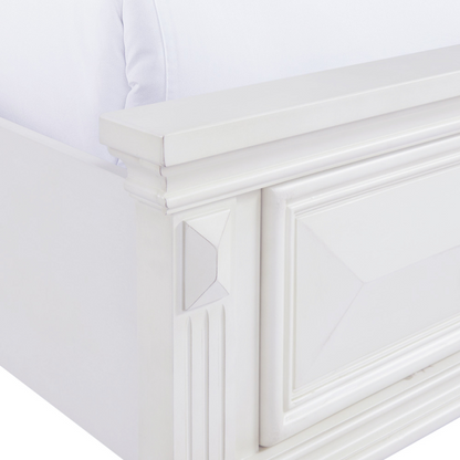 Calloway Queen Bookcase Bed (With Usb) White Color (6629944459360)