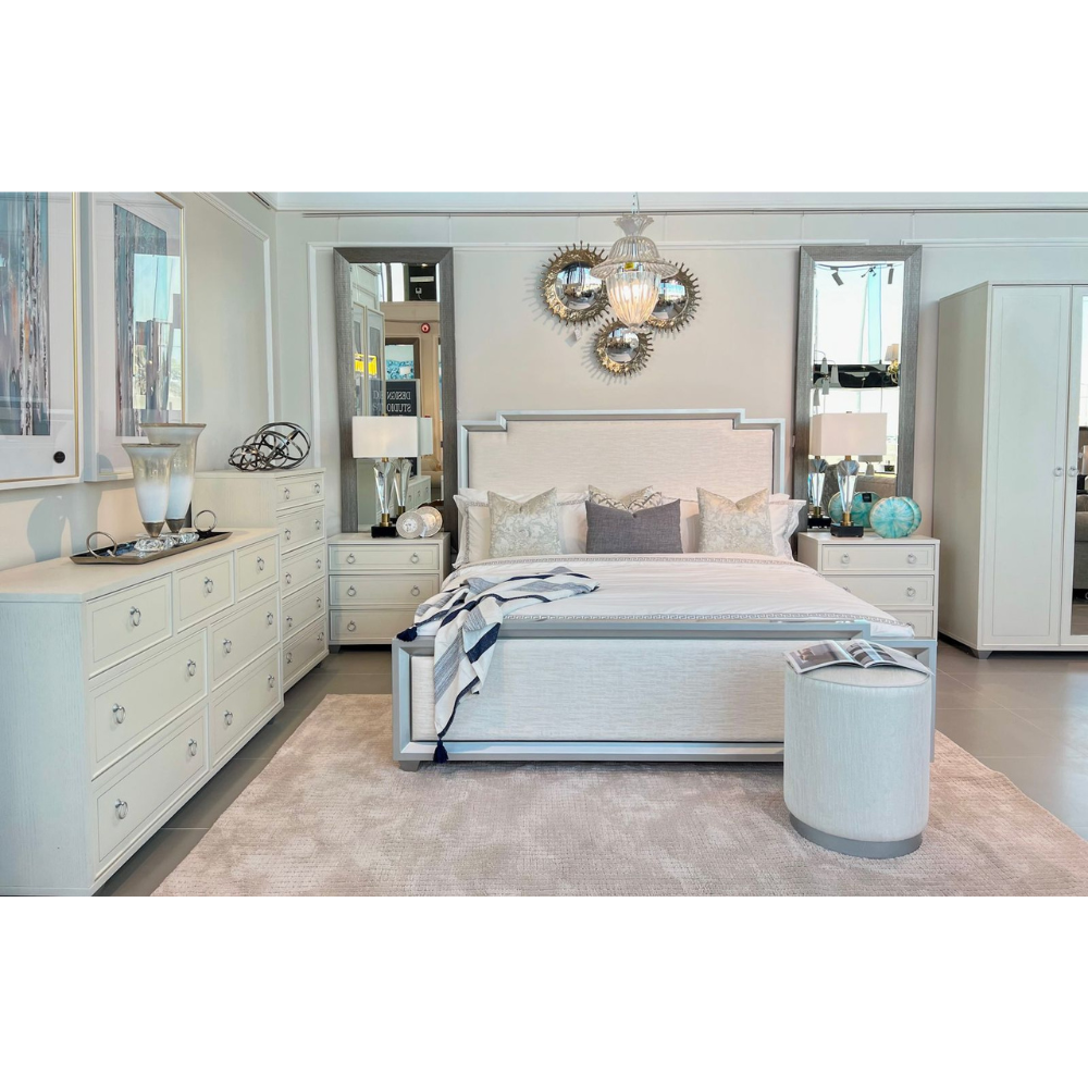 Off-White Feather Bedroom Set